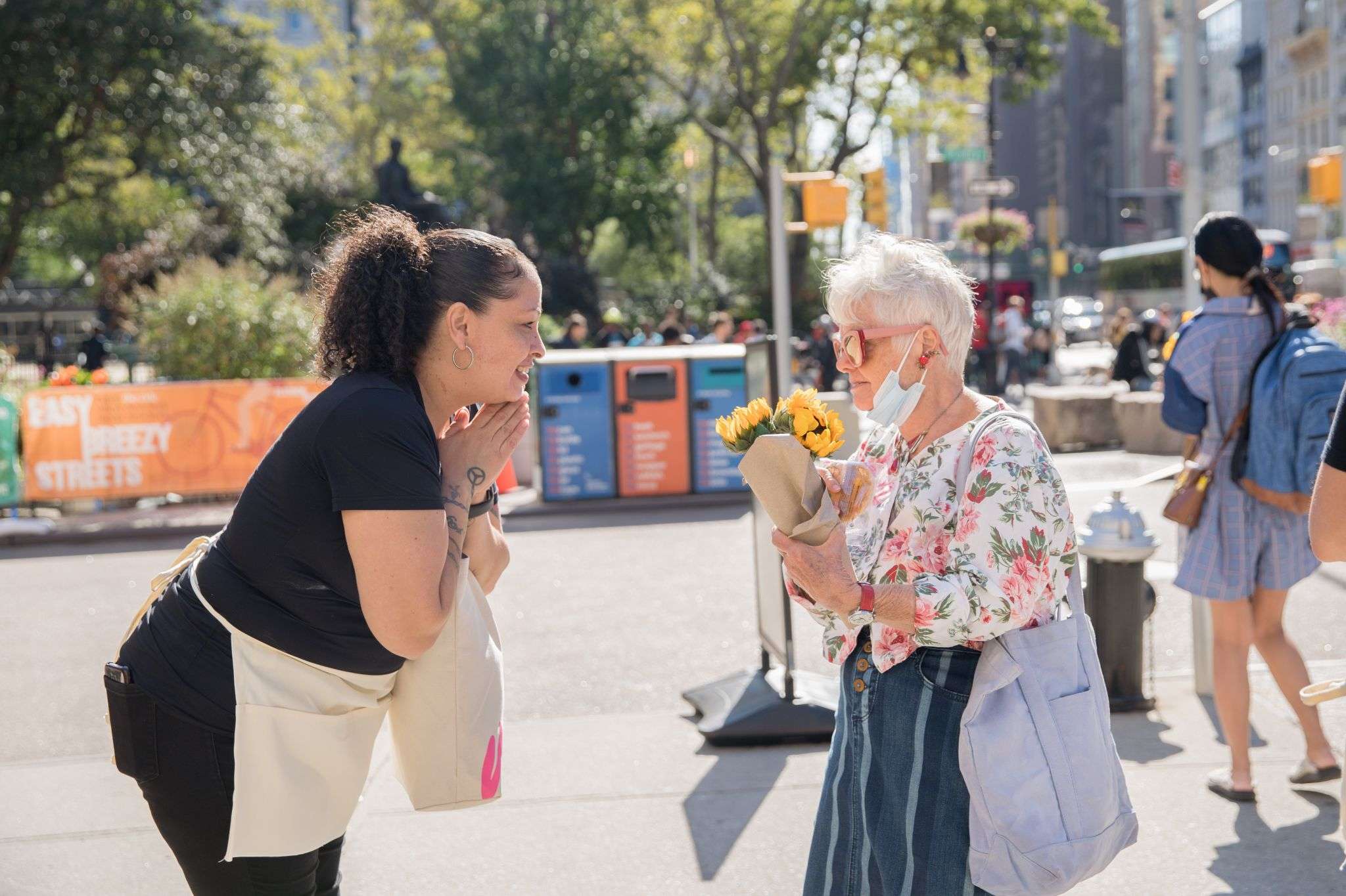 Two women are talking